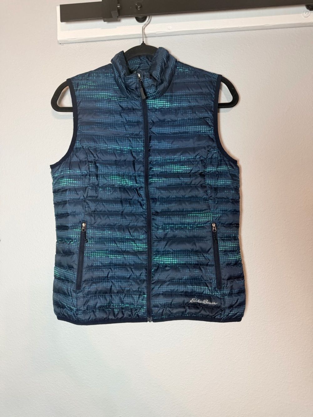 Eddie Bauer EB700 Down Filled Quilted Puffer Vest Womens Size Small Blue Teal